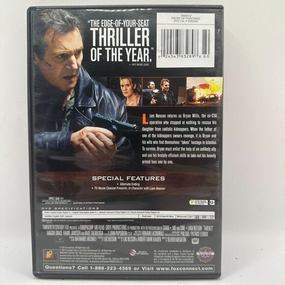 Taken 2 DVD Liam Neeson Action Thriller PG-13 Widescreen 20th Century Fox - Picture 2 of 3